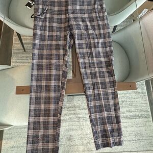 Plaid Trousers in Blue and Gray